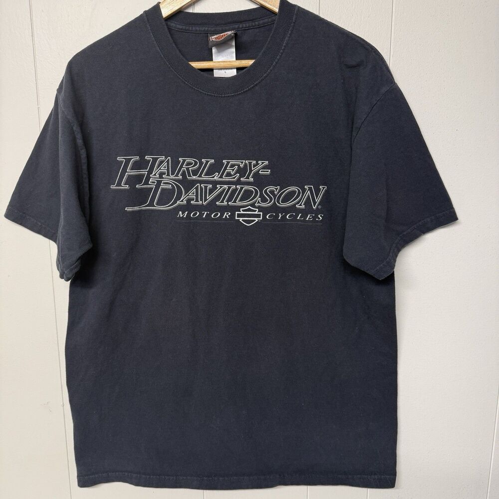 Vtg Harley Davidson T Shirt Valparaiso IN Made In USA Double Side Print Men L